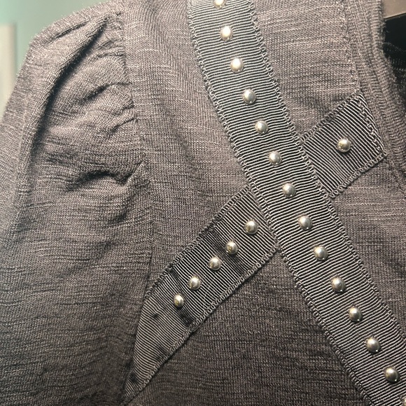 Chico's Black Long Sleeve V-Neck Top - Picture 2 of 5